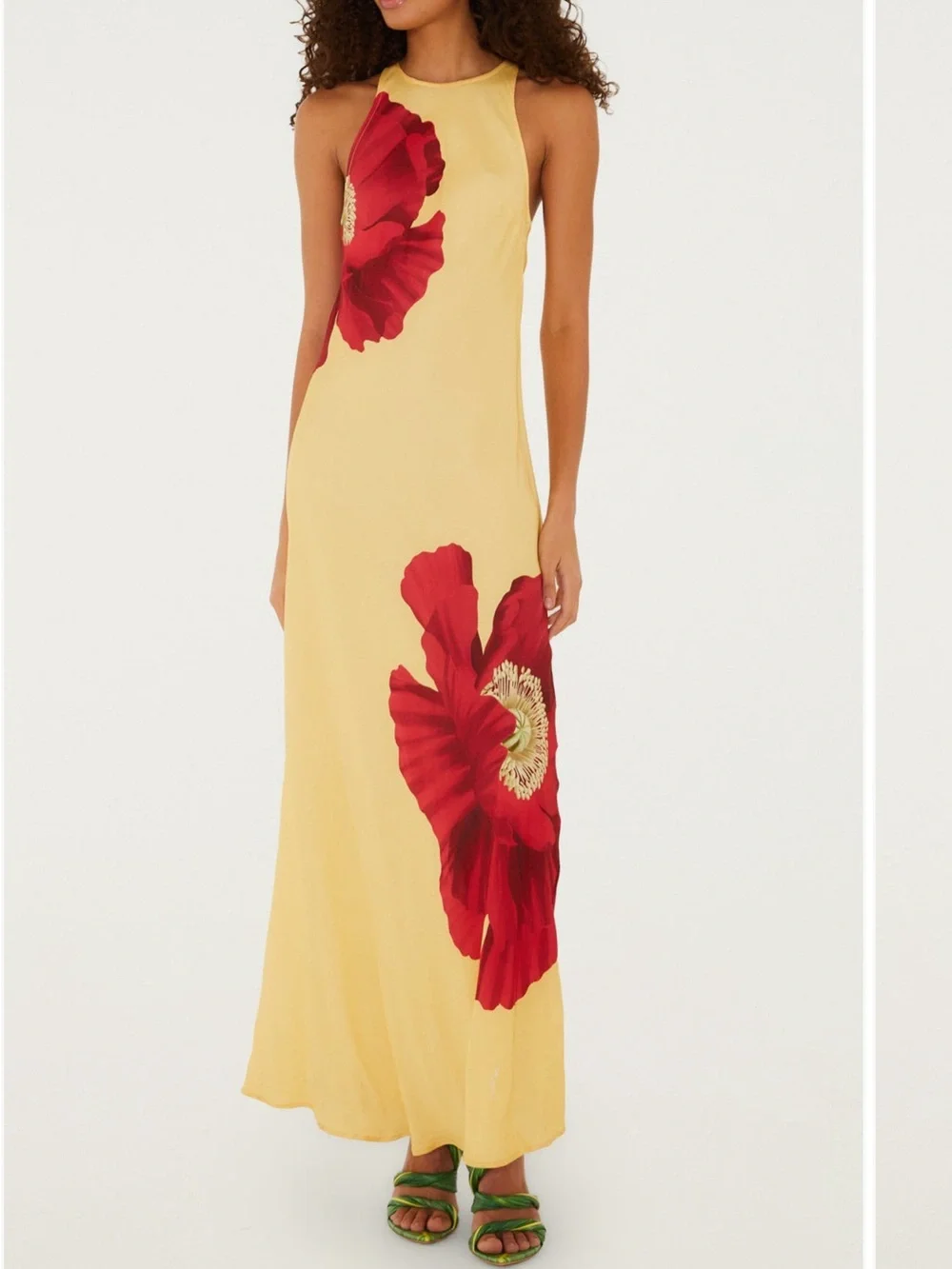 Farm RIO Poppy Flowers Maxi Dress Yellow - Picture 2 of 15